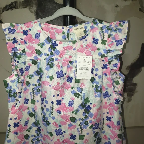 J. Crew Girls' Ruffle-Sleeve Floral Dress